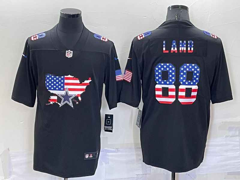 Men Dallas Cowboys #88 Lamb Black Map Flag Nike 2022 Limited NFL Jersey